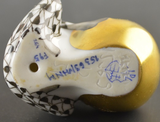 Herend Frog and Herend Frog On Ball Porcelain Figurines