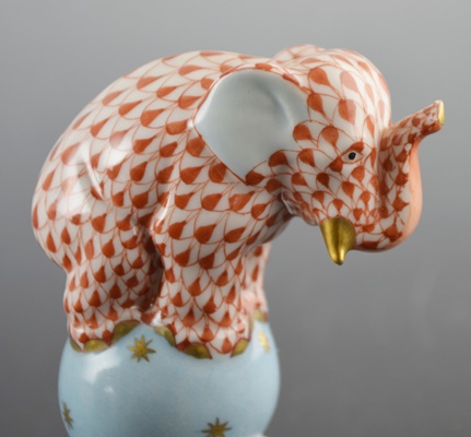Herend Dancing Elephant Porcelain Figurine