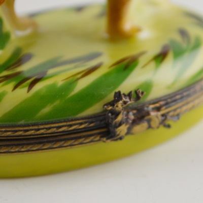 Limoges Safari Lion Porcelain Trinket Box