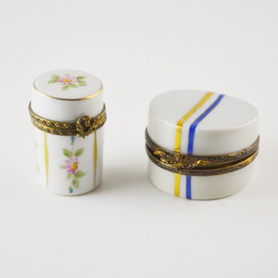 Two Limoges Porcelain Trinket Boxes