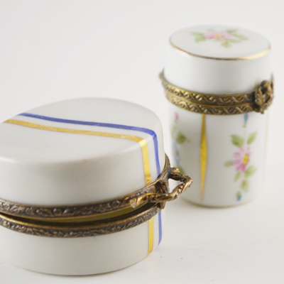 Two Limoges Porcelain Trinket Boxes
