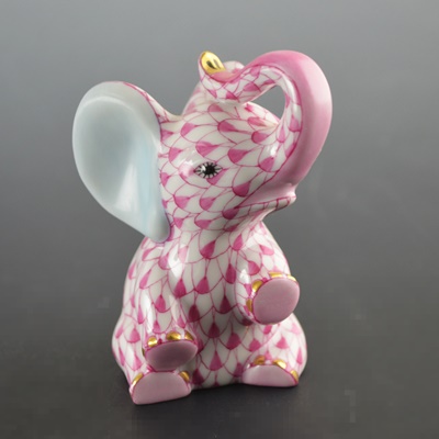 Herend Baby Elephant Porcelain Figurine