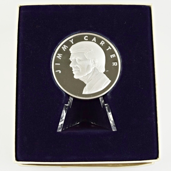 1977 Inaugural Committee .999 Fine Silver Jimmy Carter Medal by the Franklin Mint