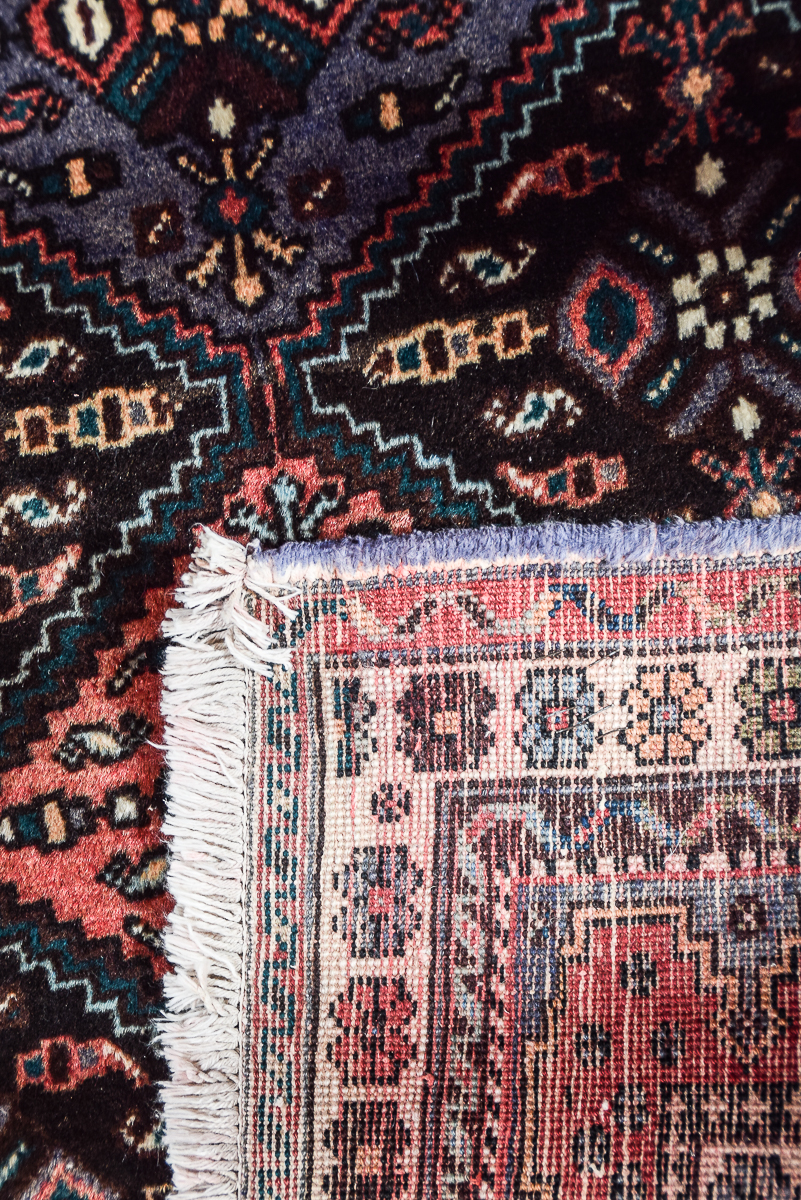 Handwoven Persian Diamond Pattern Area Rug