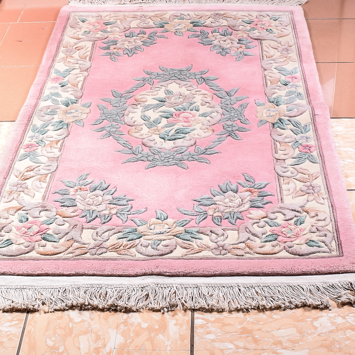 Chinese Carved Aubusson Area Rug
