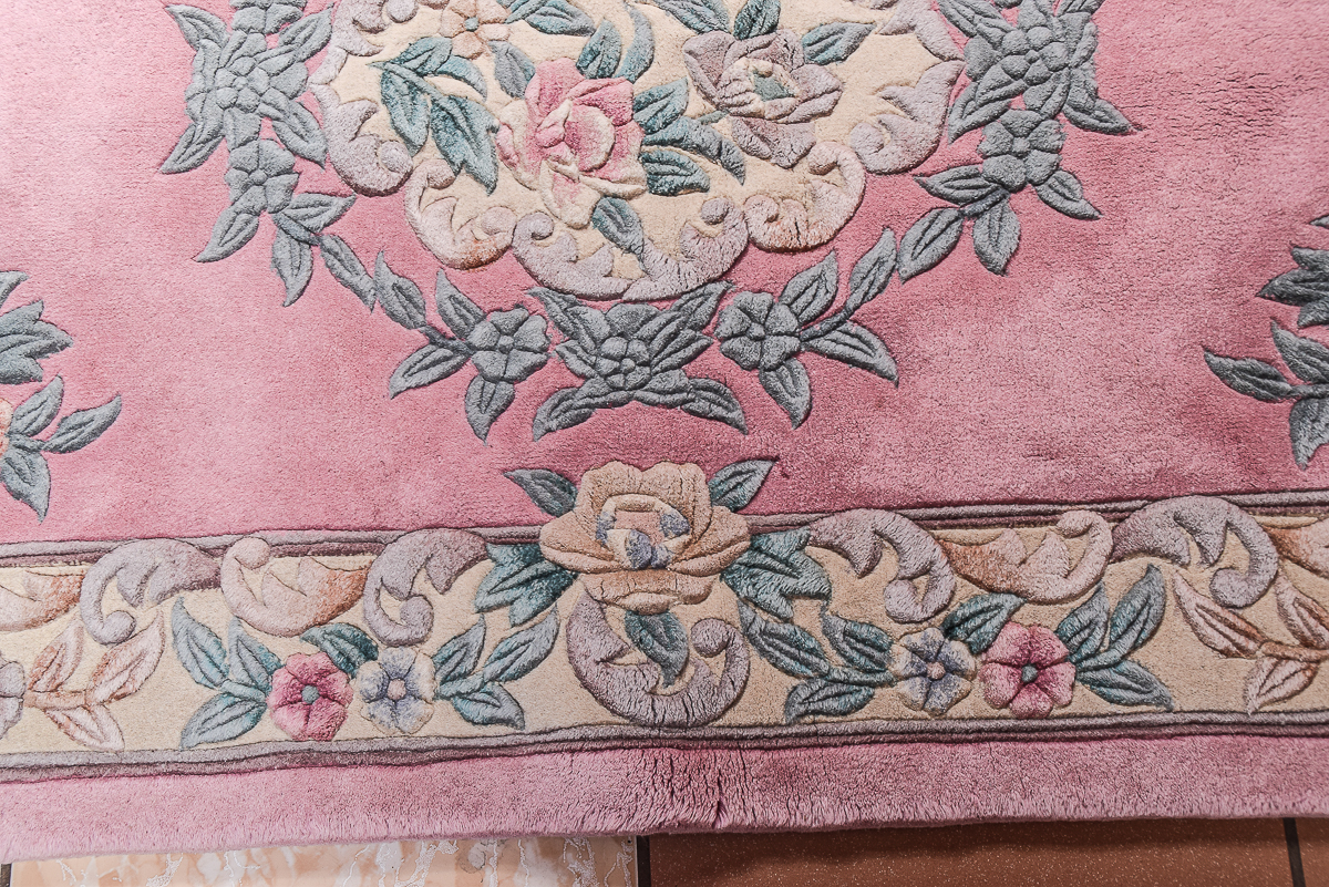 Chinese Carved Aubusson Area Rug