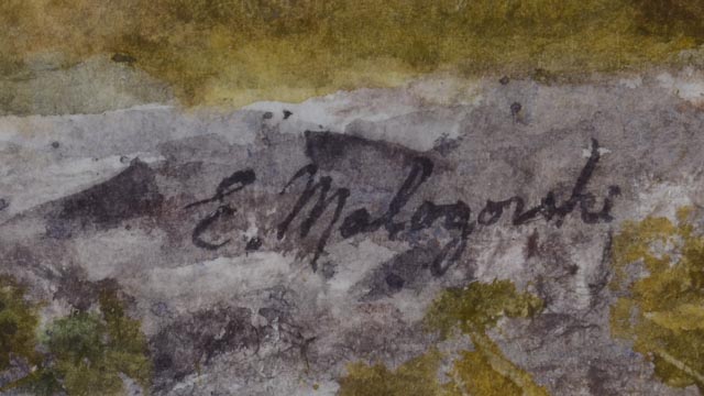 Emerick C. Malagorski Original Watercolor Landscape