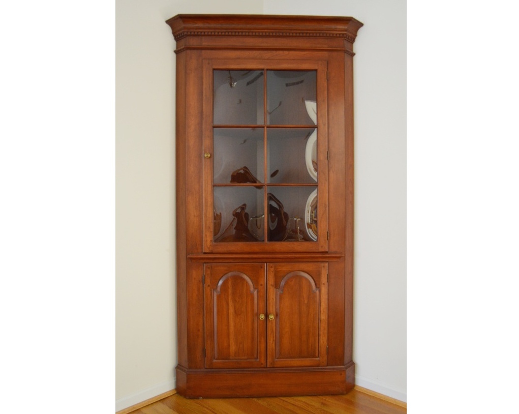 Federal Style Cherry Corner Cupboard