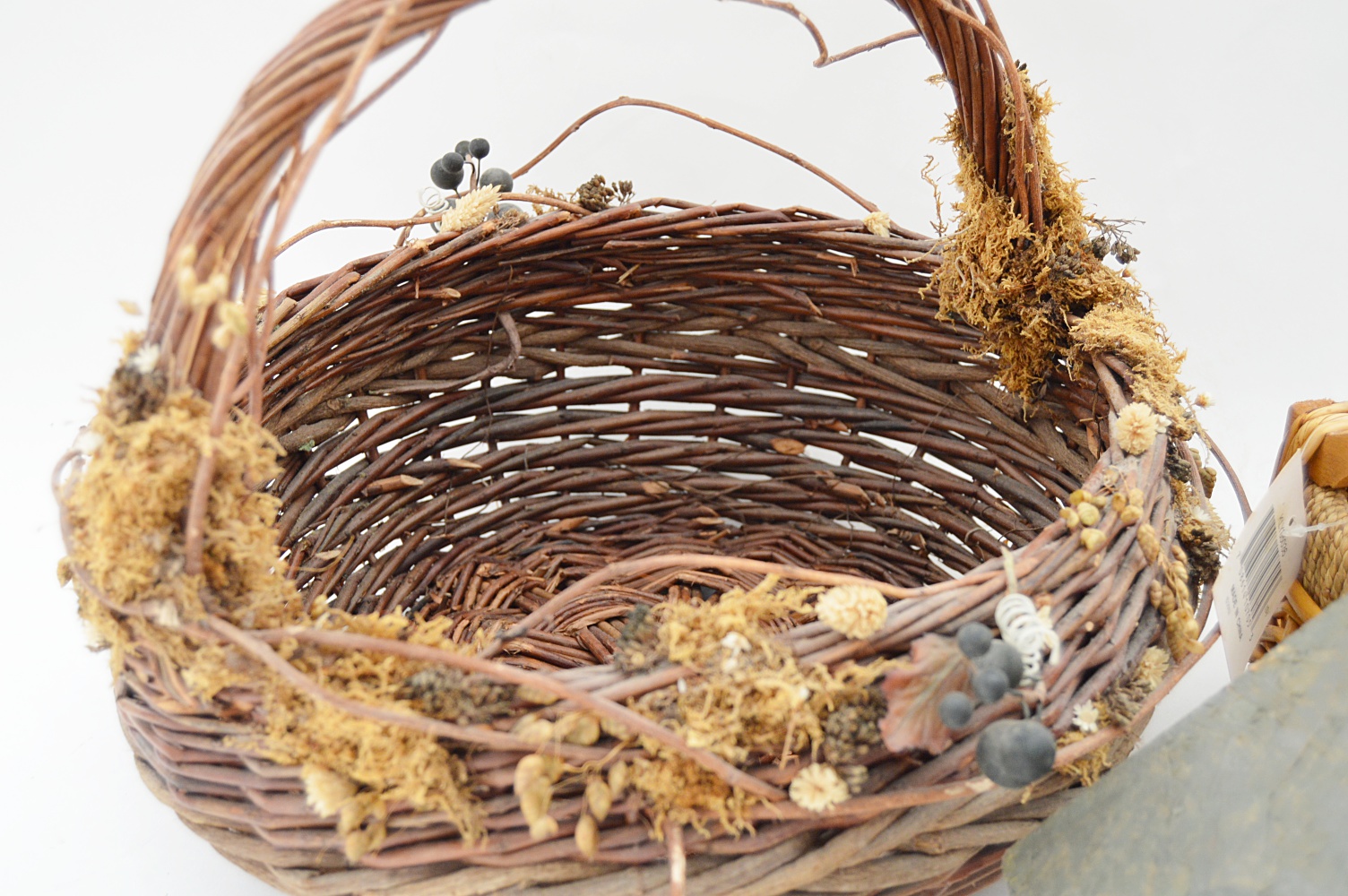 Baskets and Wooden Bird House