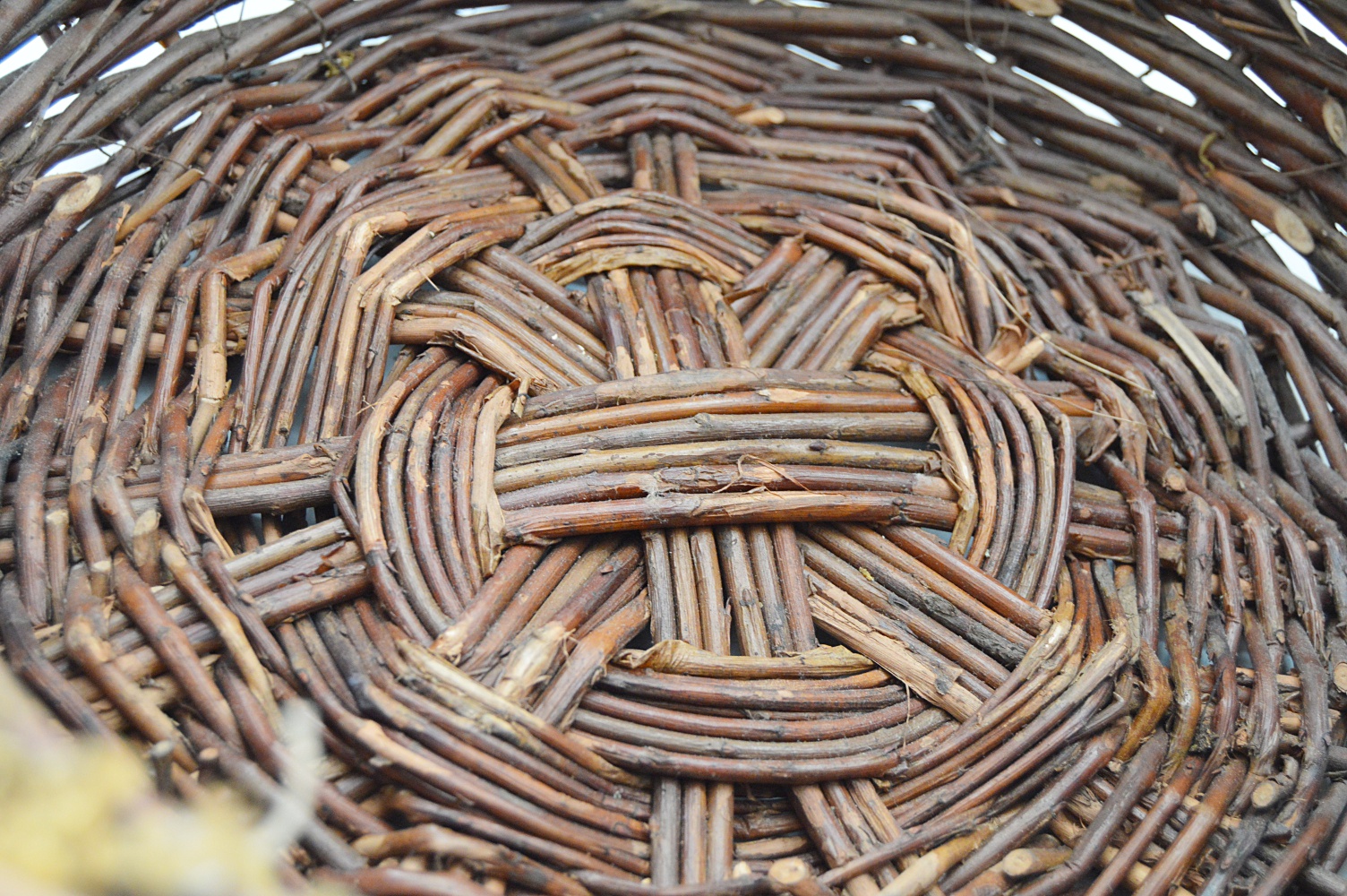 Baskets and Wooden Bird House