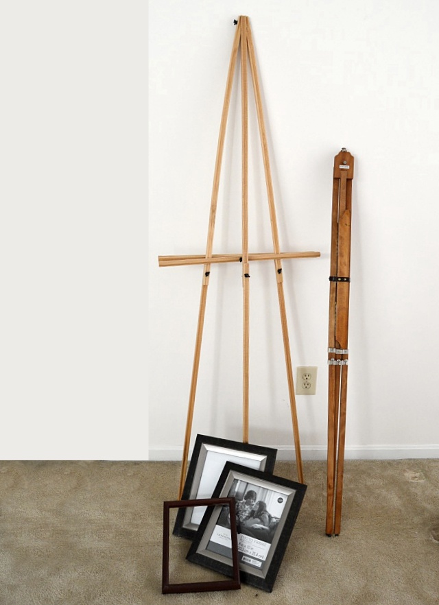 Pair of Wooden Artist's Easels and Picture Frames