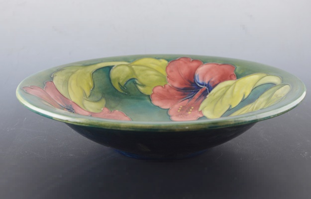 Moorcroft Art Pottery Bowl and Artist Signed S. Ward Plate