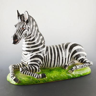 Italian Ceramic Zebra Statue