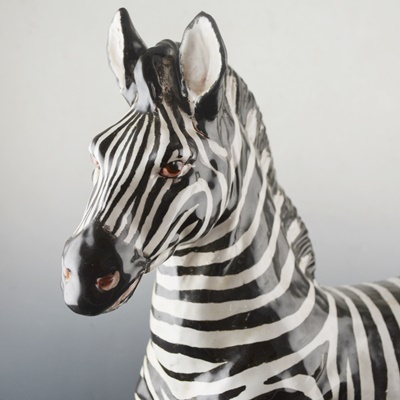 Italian Ceramic Zebra Statue