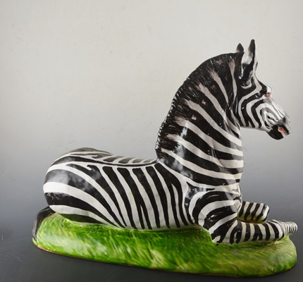 Italian Ceramic Zebra Statue