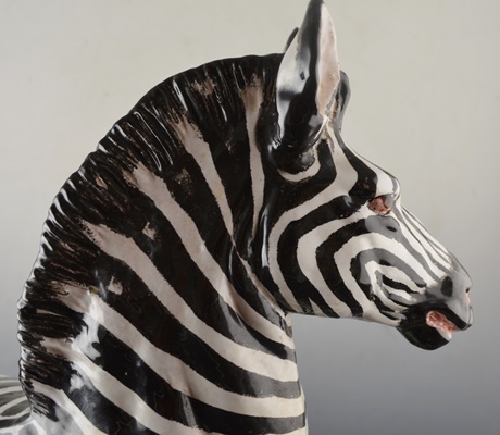 Italian Ceramic Zebra Statue