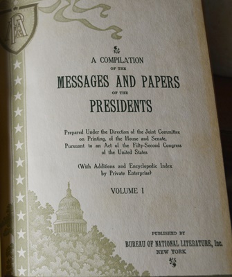Set of "Messages and Papers of the Presidents" Vol. I-XX Hardcover Books