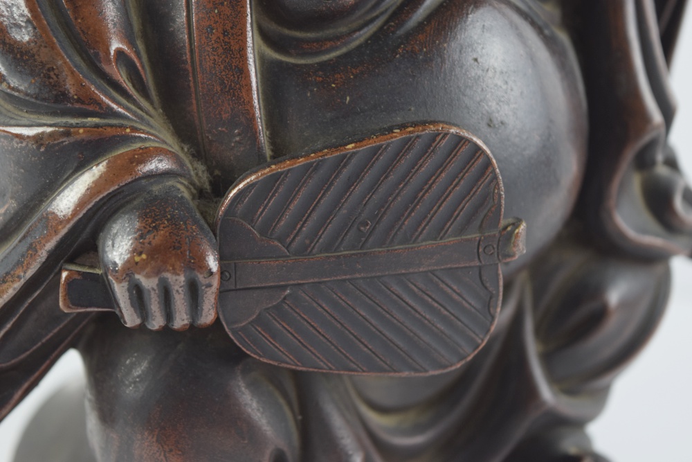 Circa 1880 Meiji Period Bizen Ware Pottery Depicting "Hotei", God of Good Fortune