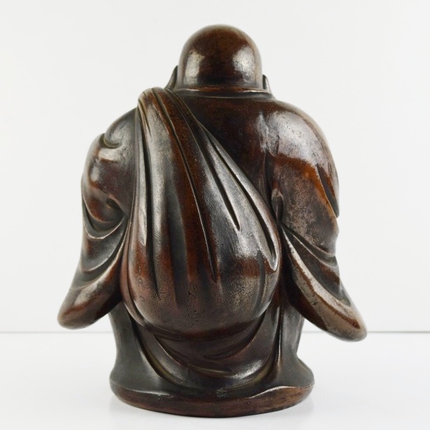 Circa 1880 Meiji Period Bizen Ware Pottery Depicting "Hotei", God of Good Fortune