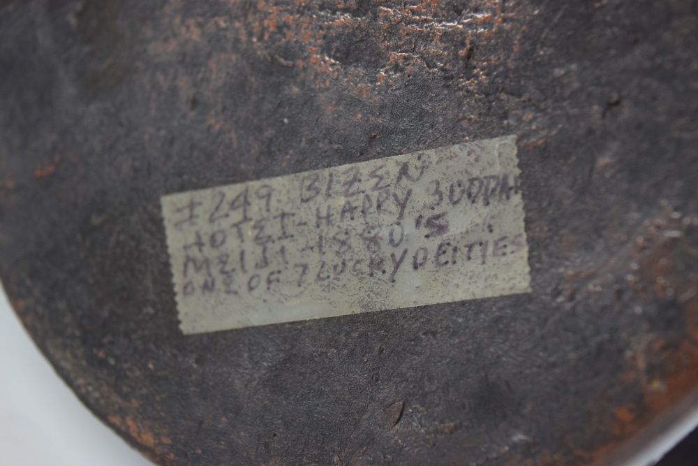 Circa 1880 Meiji Period Bizen Ware Pottery Depicting "Hotei", God of Good Fortune