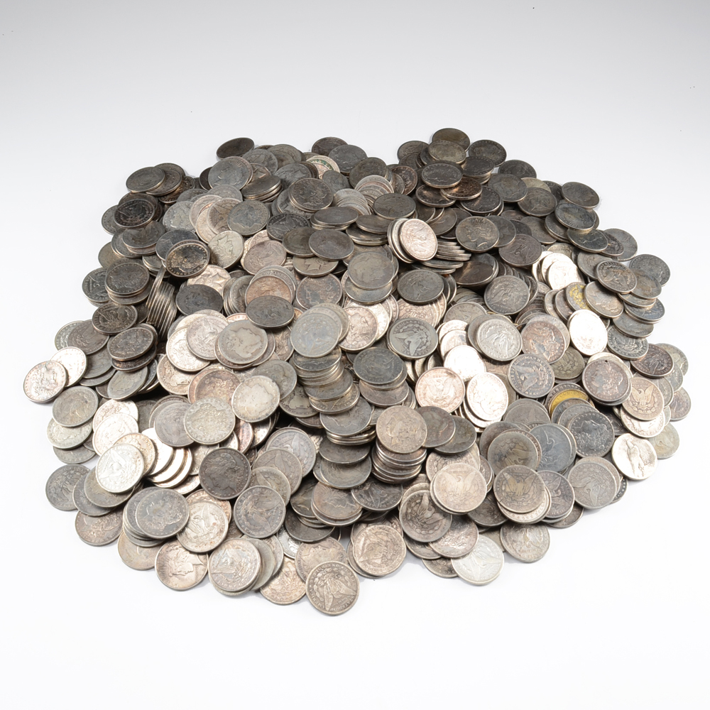 Huge Bag of 995 Silver Dollars