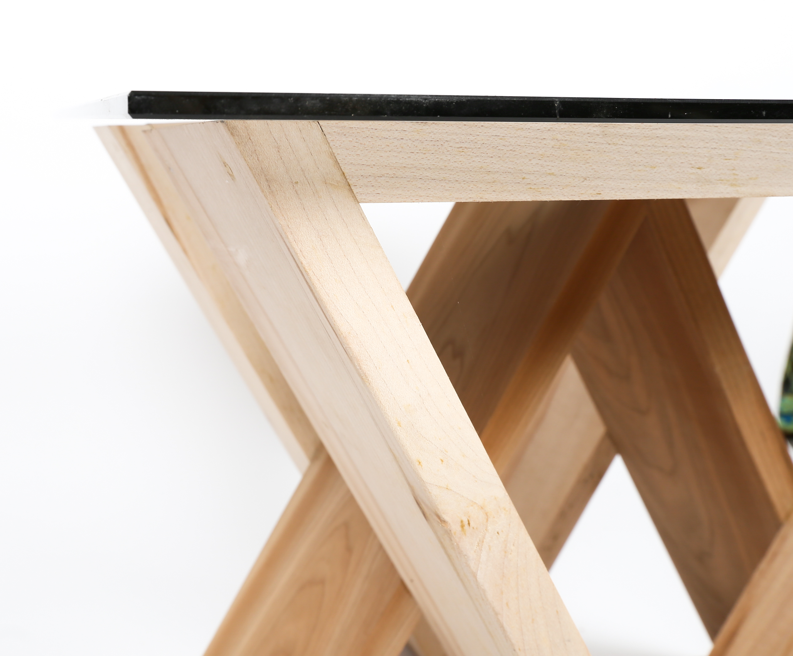 Triangle Base Table with Glass Top