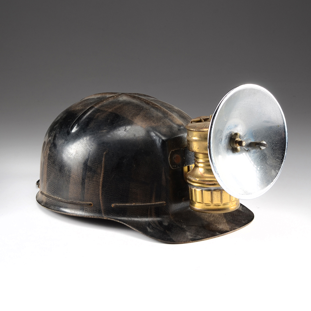 Vintage MSA Low Vein Comfo-Cap Miners Helmet with Carbide Lamp