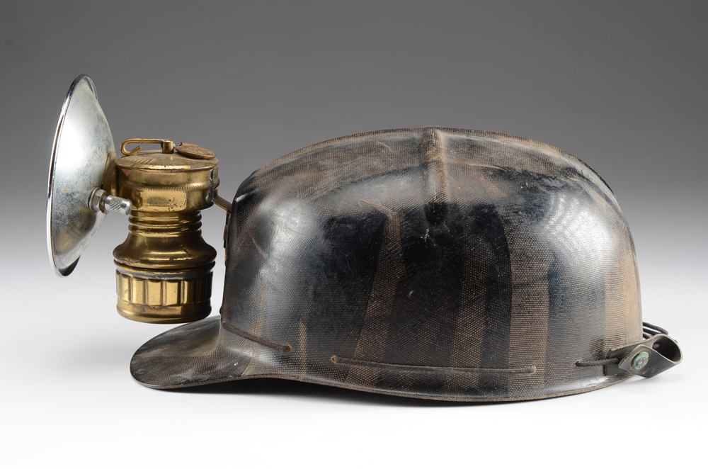 Vintage MSA Low Vein Comfo-Cap Miners Helmet with Carbide Lamp