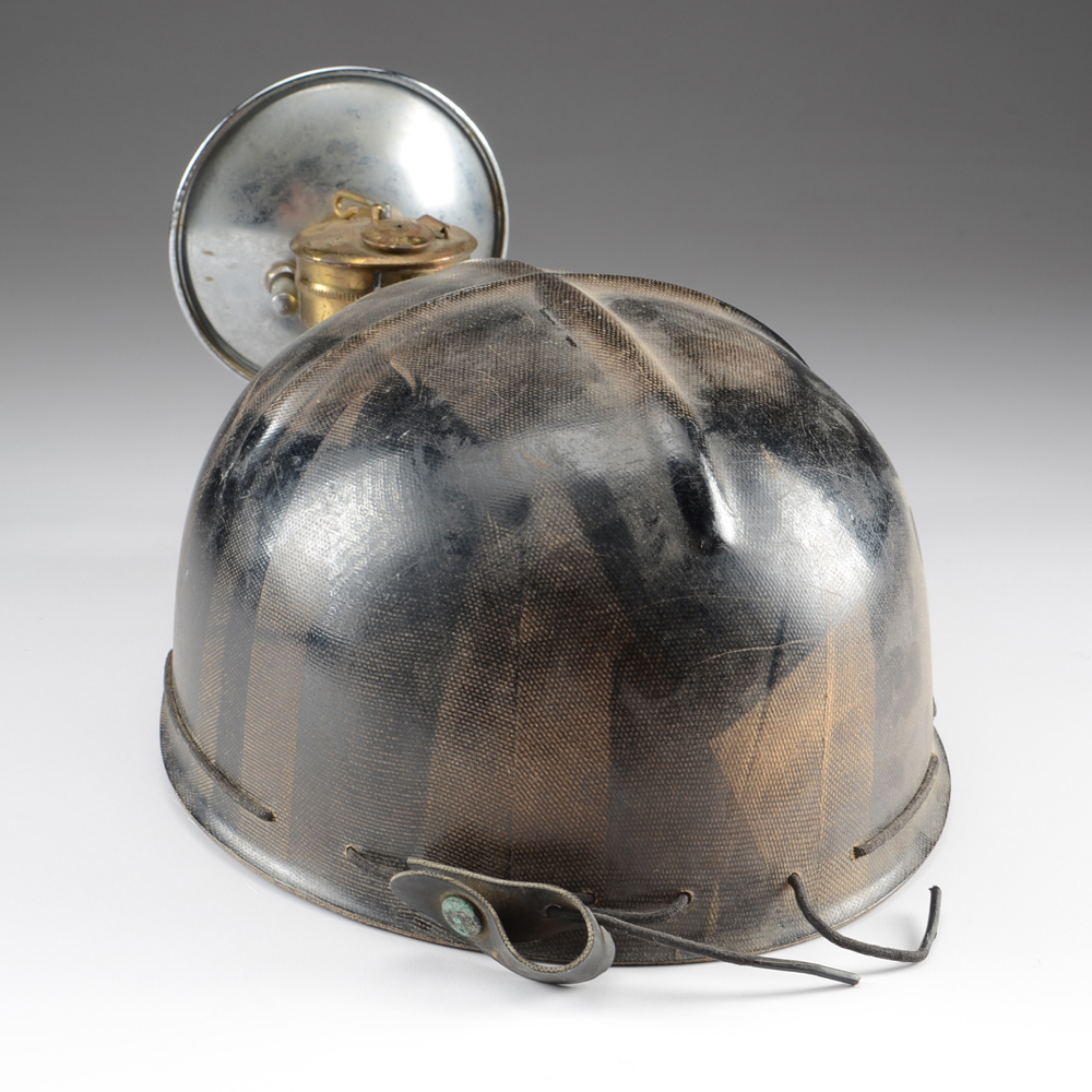 Vintage MSA Low Vein Comfo-Cap Miners Helmet with Carbide Lamp