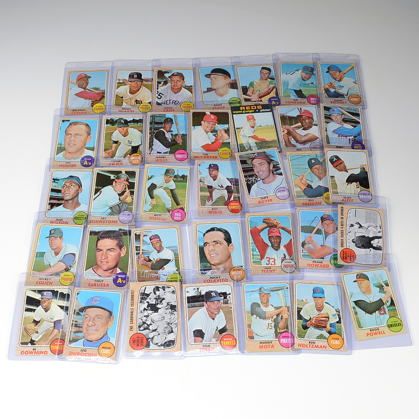 Thirty Four 1968 Topps Baseball Cards Stars And Hall Of Fame Players