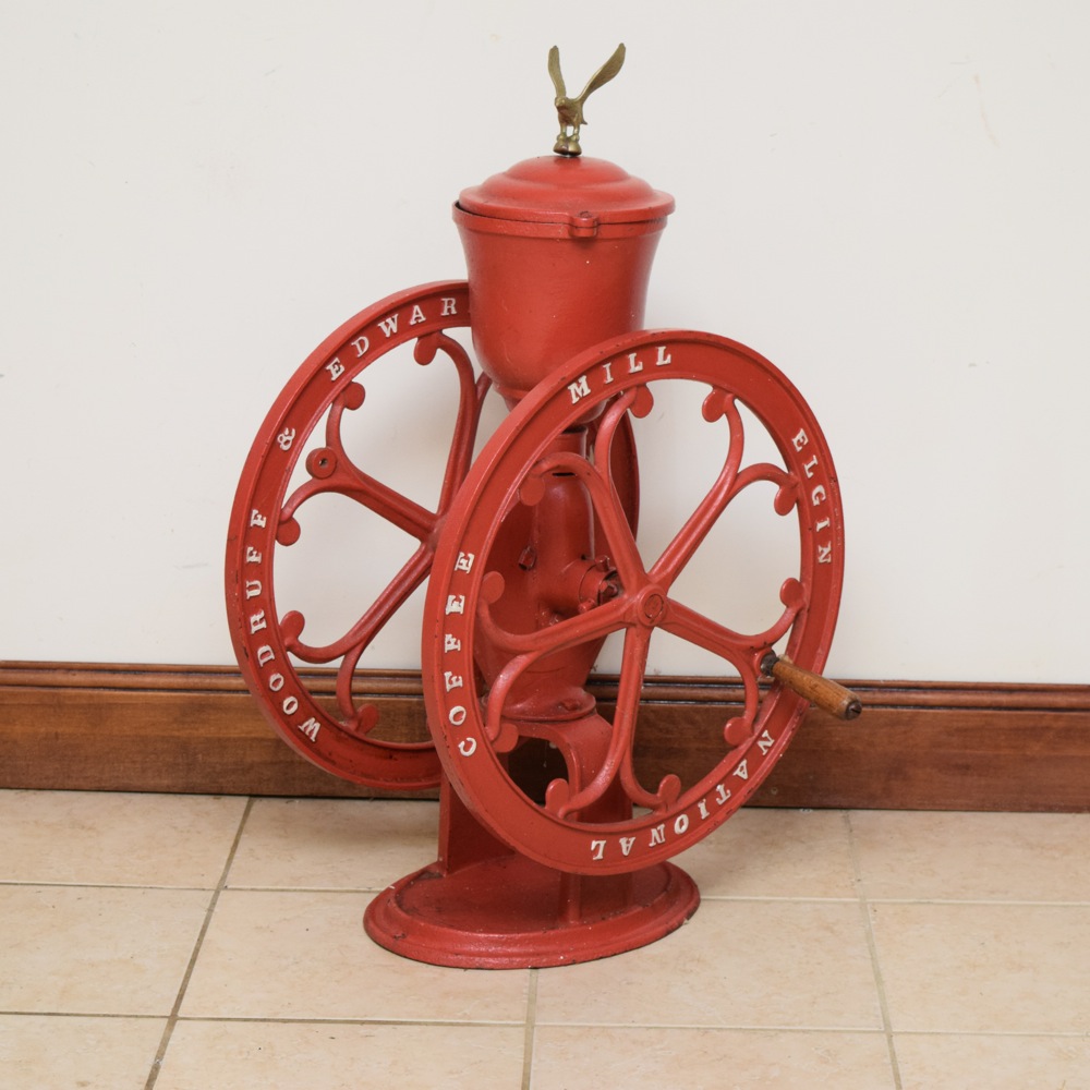 Large Antique Woodruff & Edwards, Elgin National Coffee Grinder