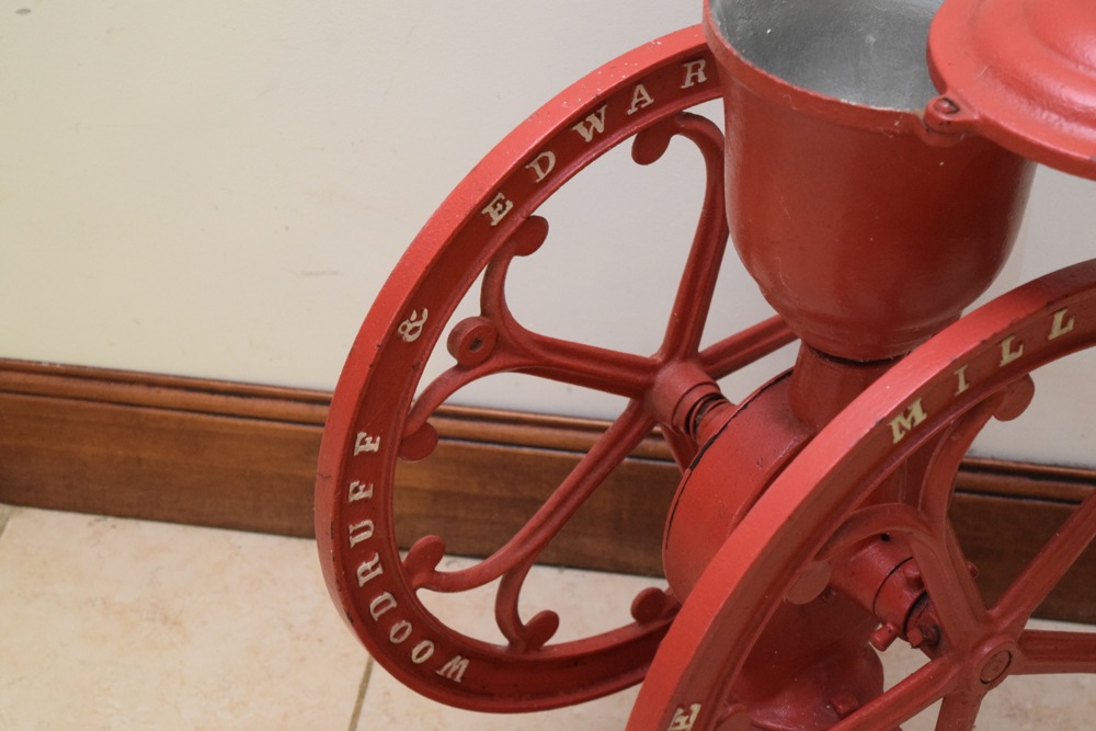 Large Antique Woodruff & Edwards, Elgin National Coffee Grinder