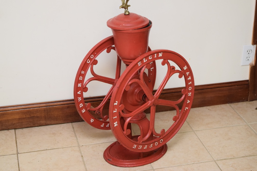 Large Antique Woodruff & Edwards, Elgin National Coffee Grinder