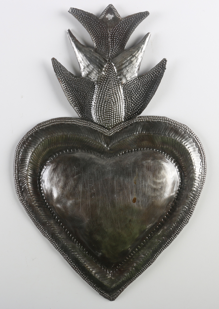 Pair of Hammered Heart Decorations