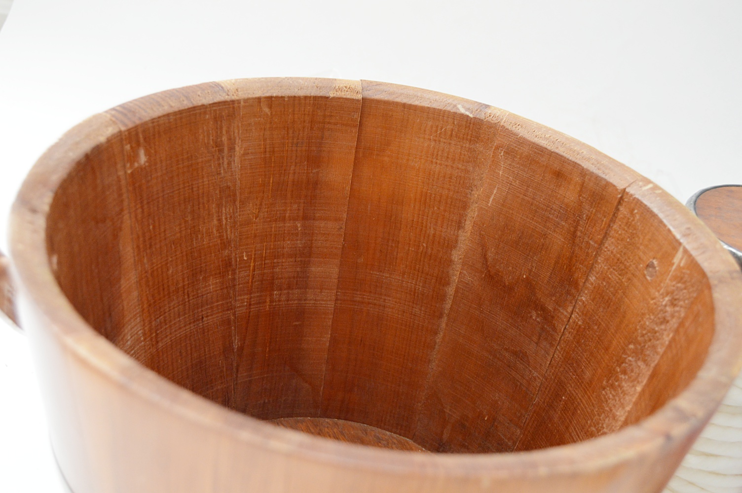 Vintage Wooden Bucket and Yarn Spools