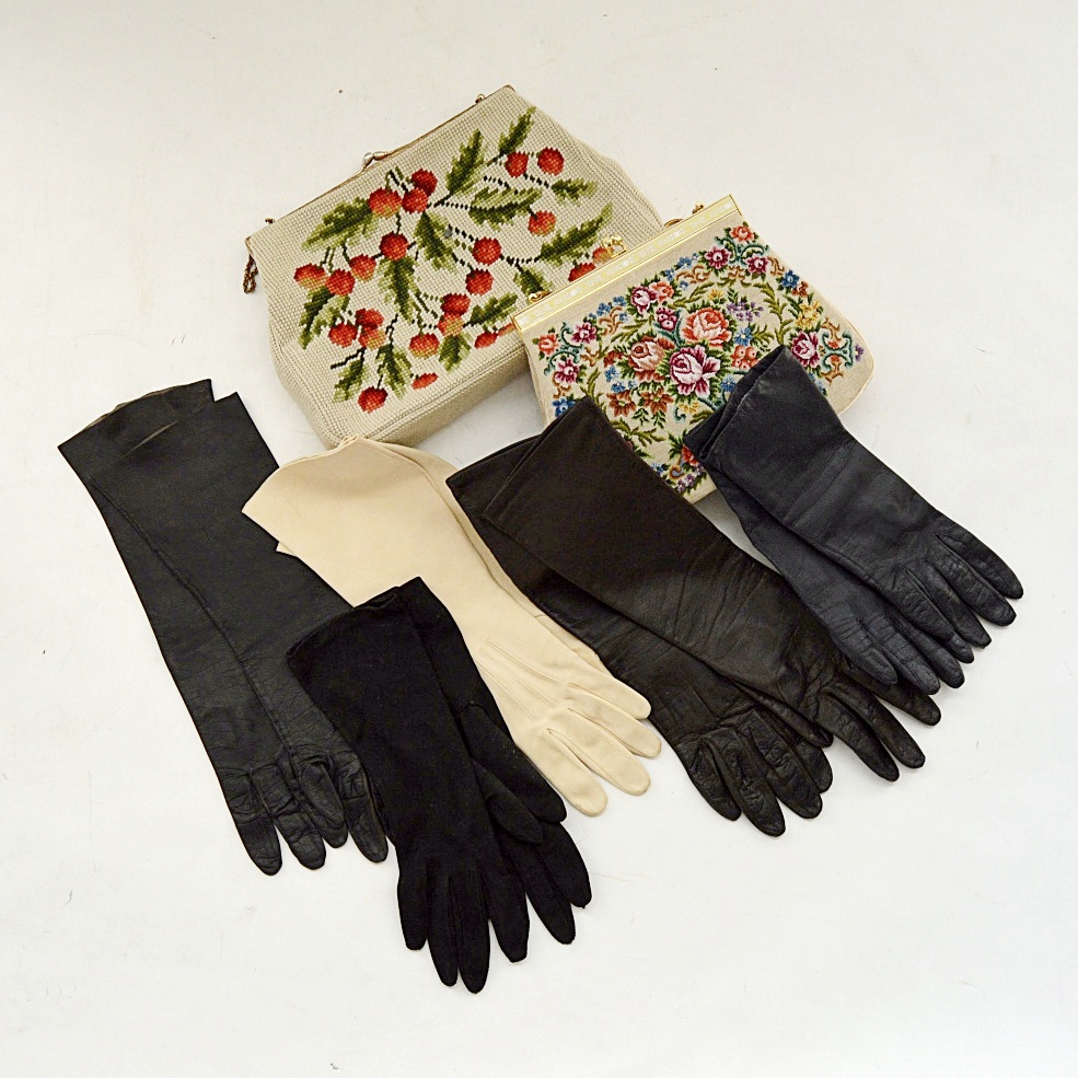 Vintage Needlepoint Bags and Women's Gloves