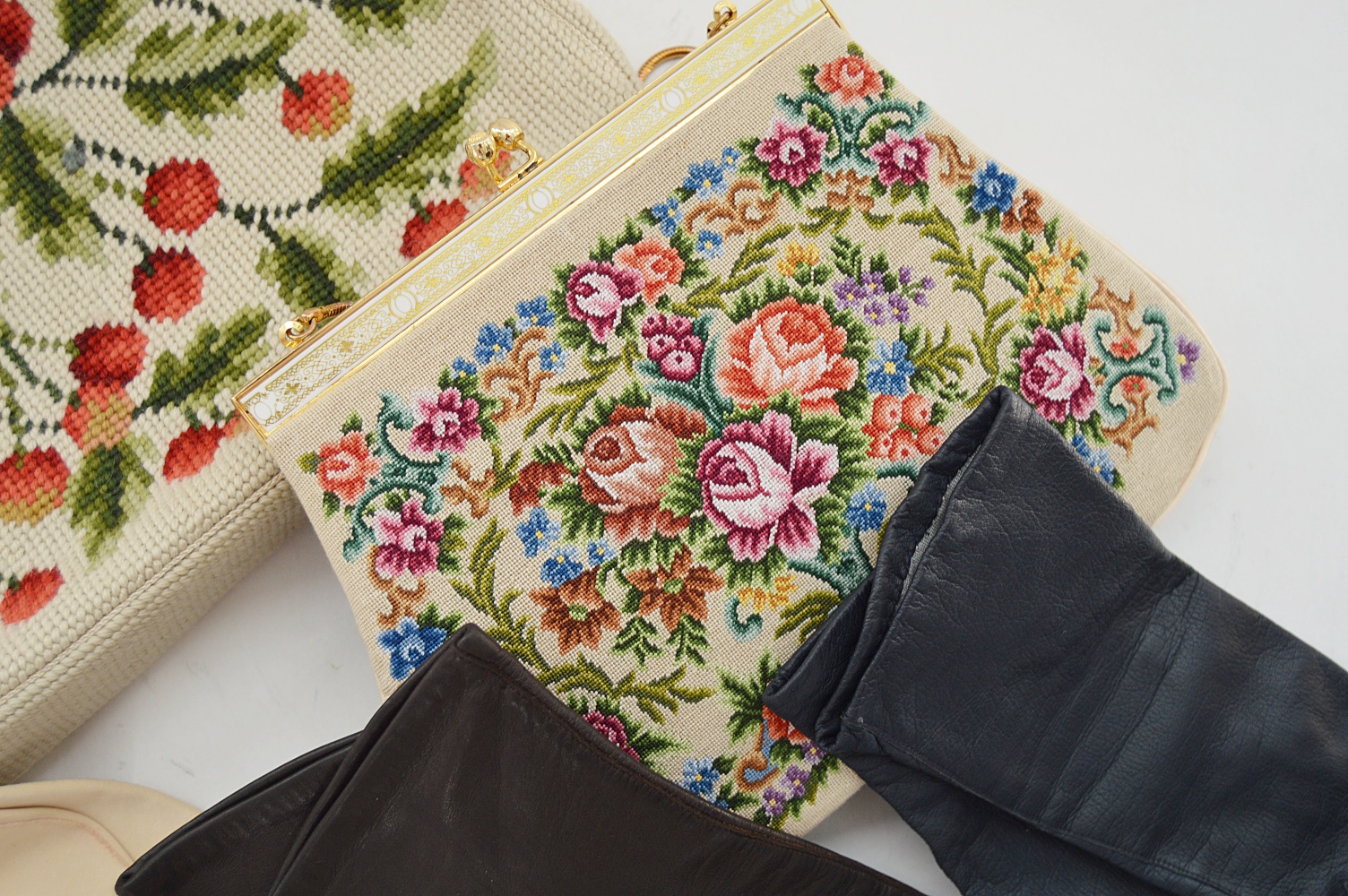 Vintage Needlepoint Bags and Women's Gloves