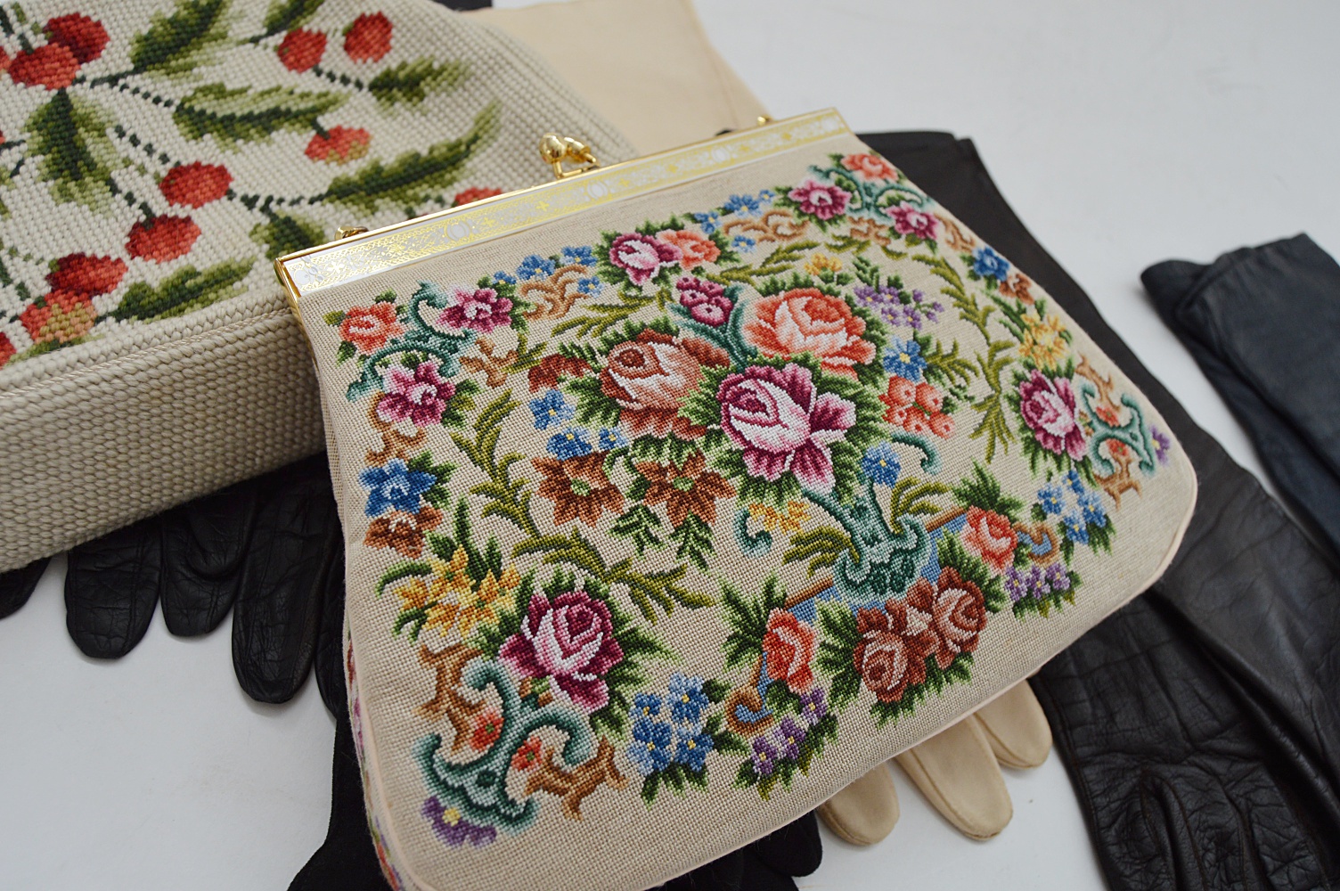 Vintage Needlepoint Bags and Women's Gloves