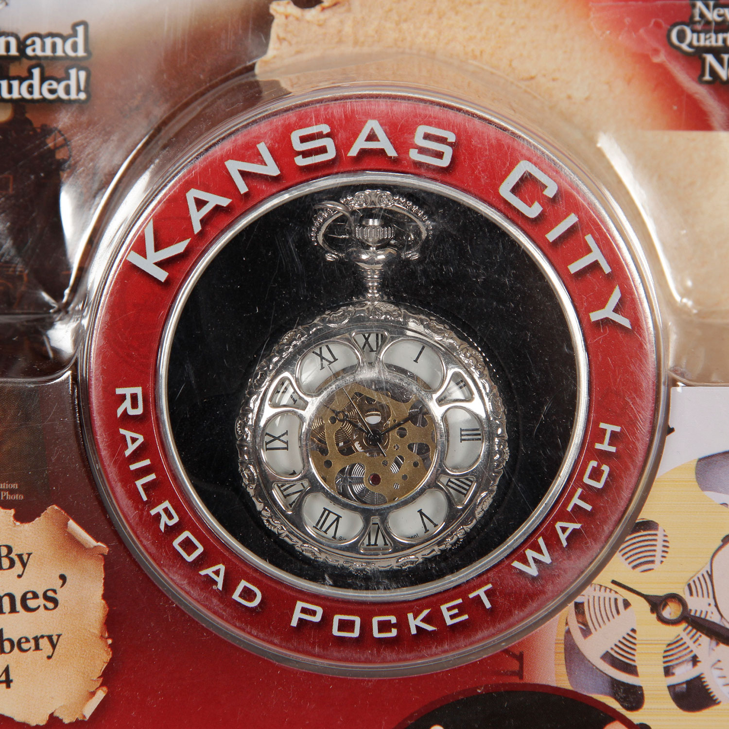 Kansas City Railroad Pocket Watch with Chain
