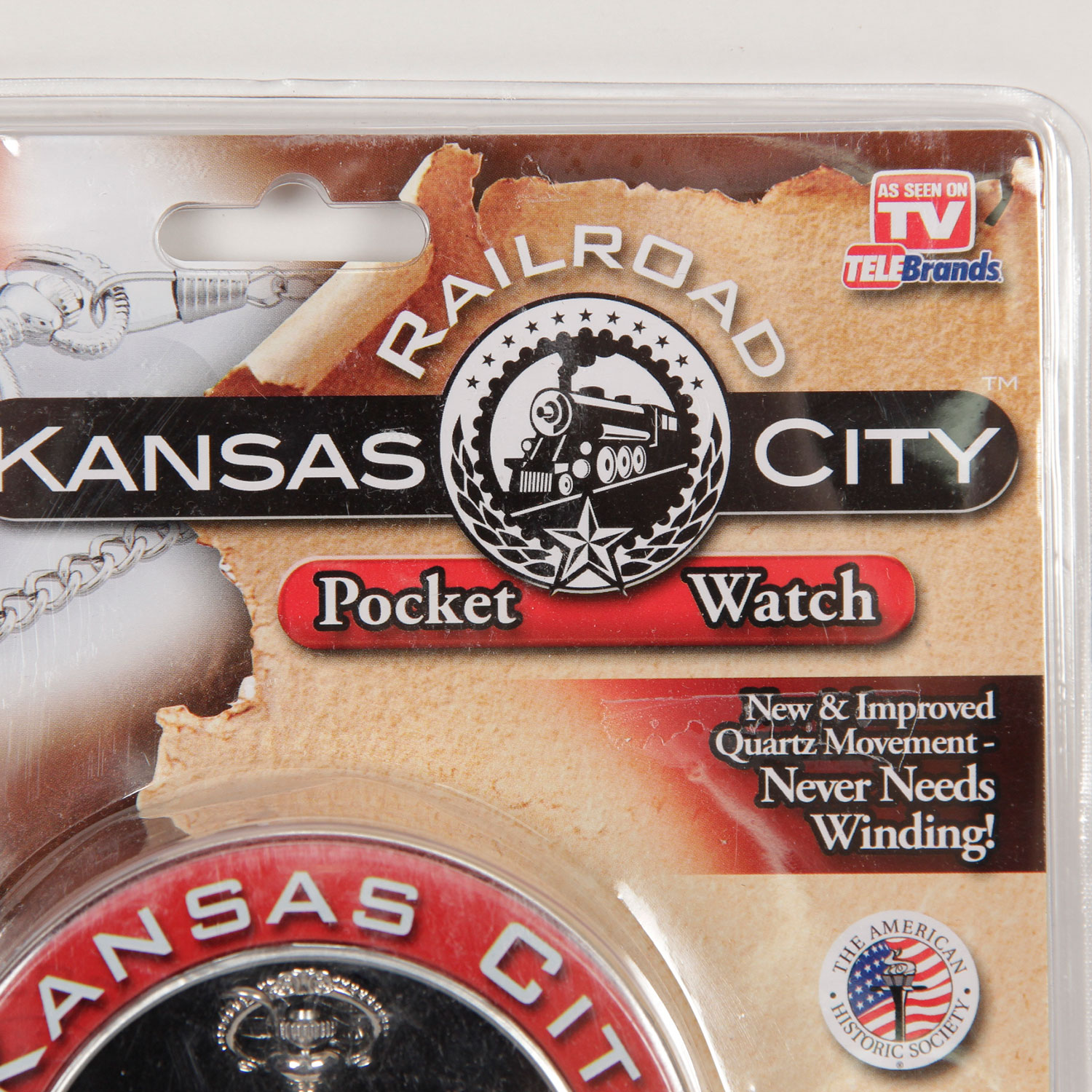 Kansas City Railroad Pocket Watch with Chain