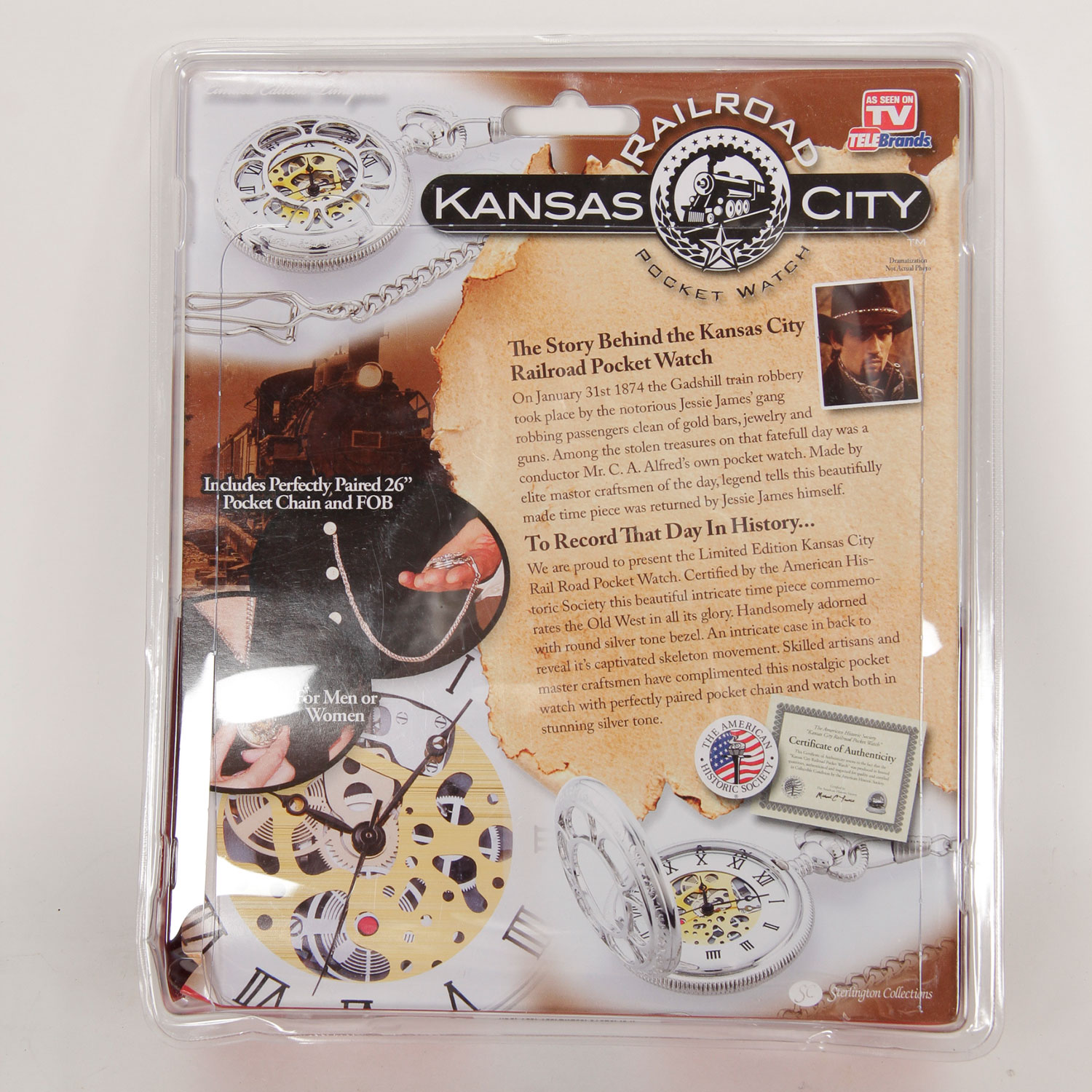 Kansas City Railroad Pocket Watch with Chain