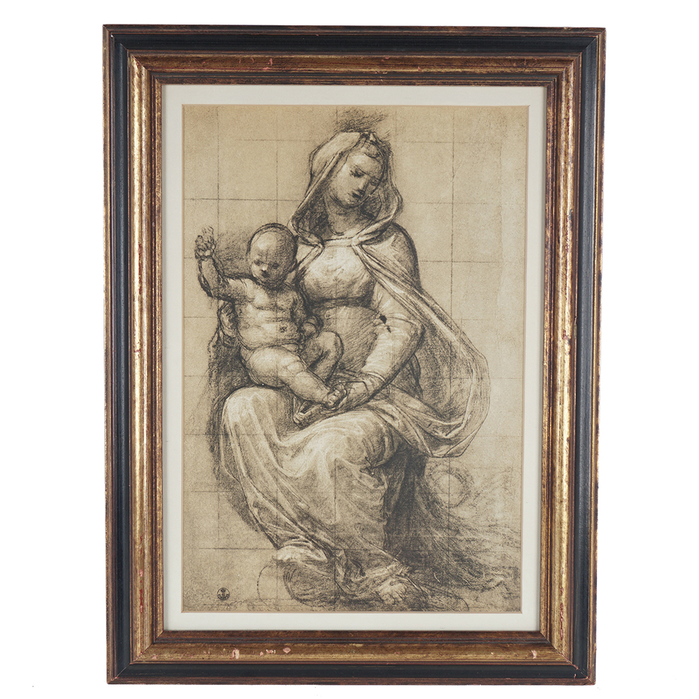 Museum Lithograph after a Drawing of Madonna and Child