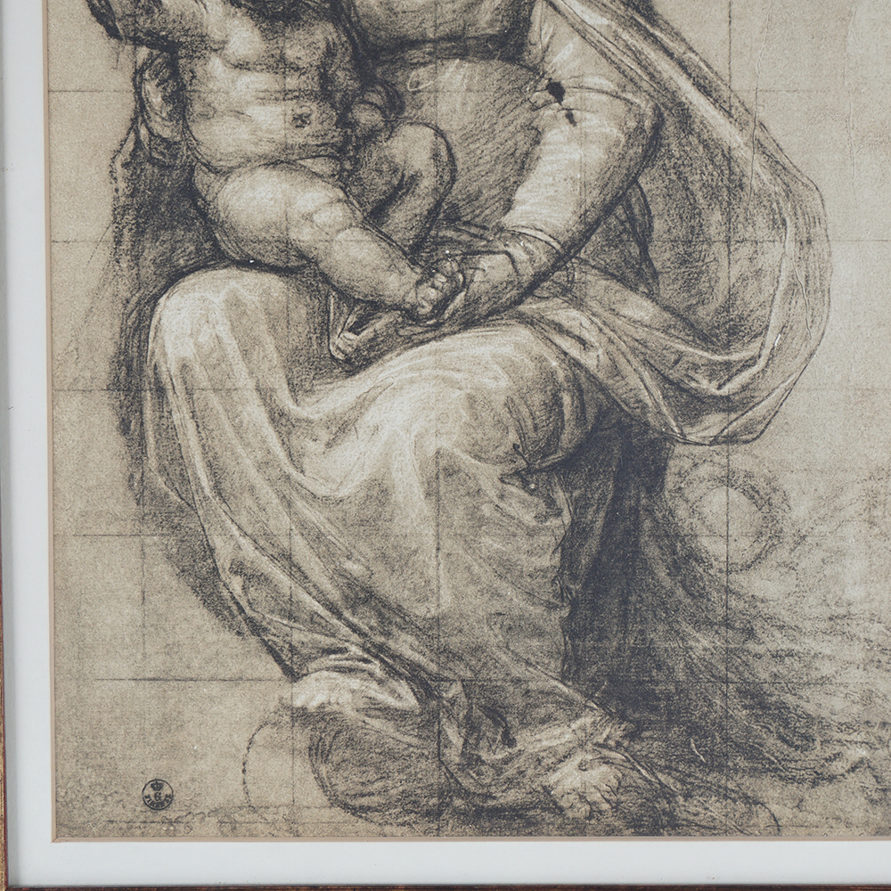 Museum Lithograph after a Drawing of Madonna and Child
