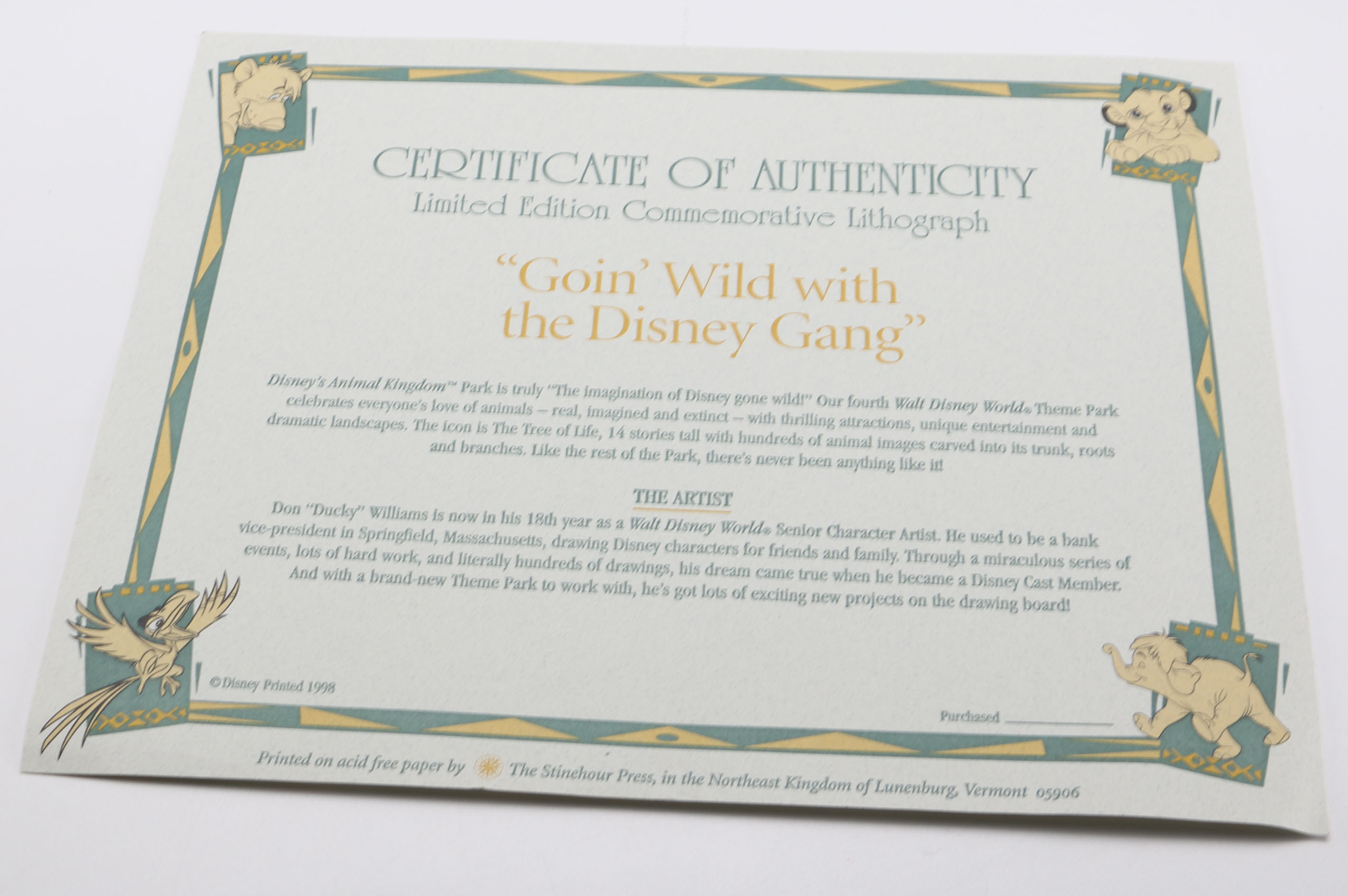 Signed First Limited Edition "The Art of The Lion King" Book