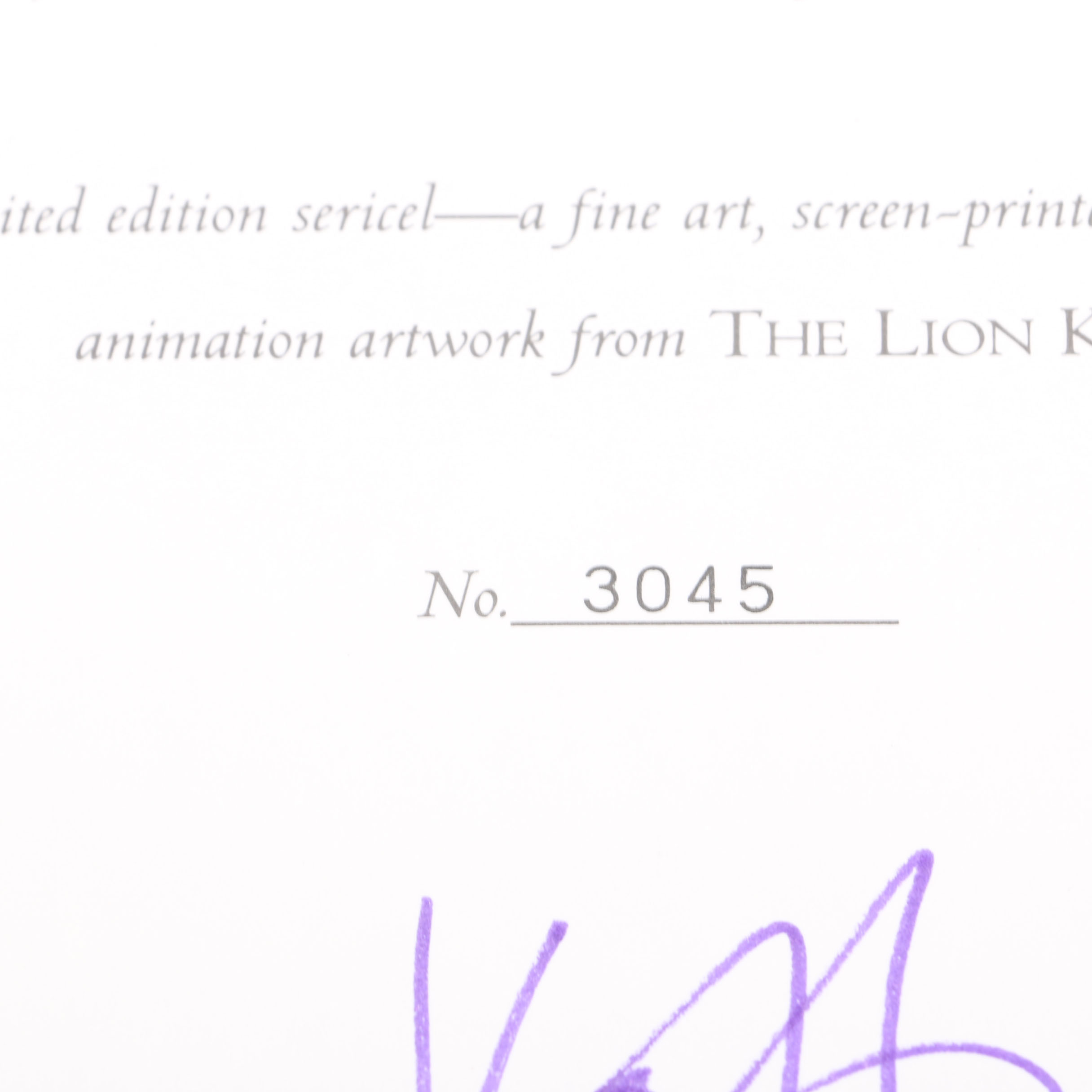 Signed First Limited Edition "The Art of The Lion King" Book