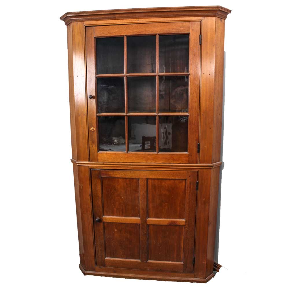 Antique Walnut Corner Cabinet