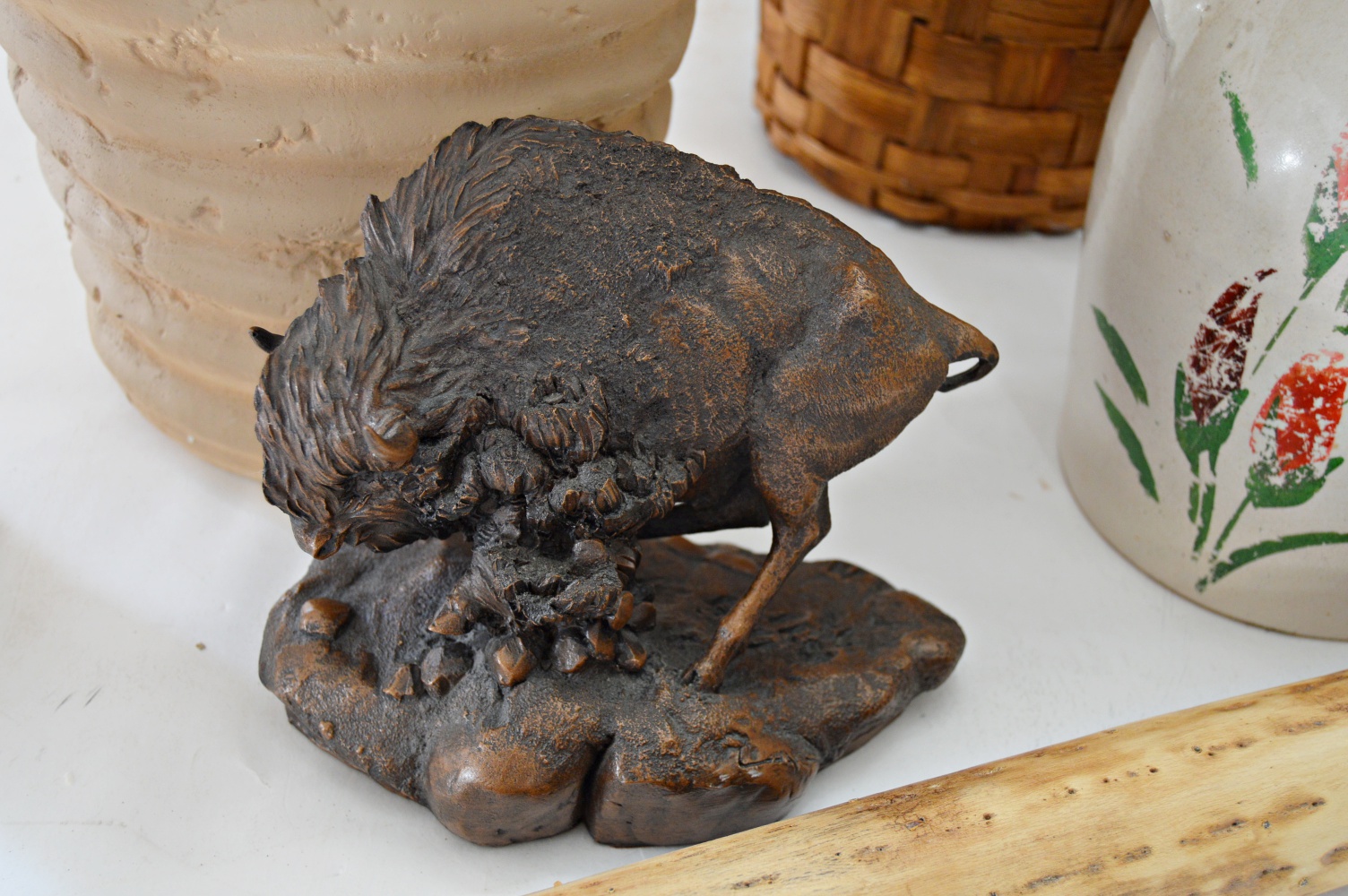 Pottery, Bison Figurine and Decor