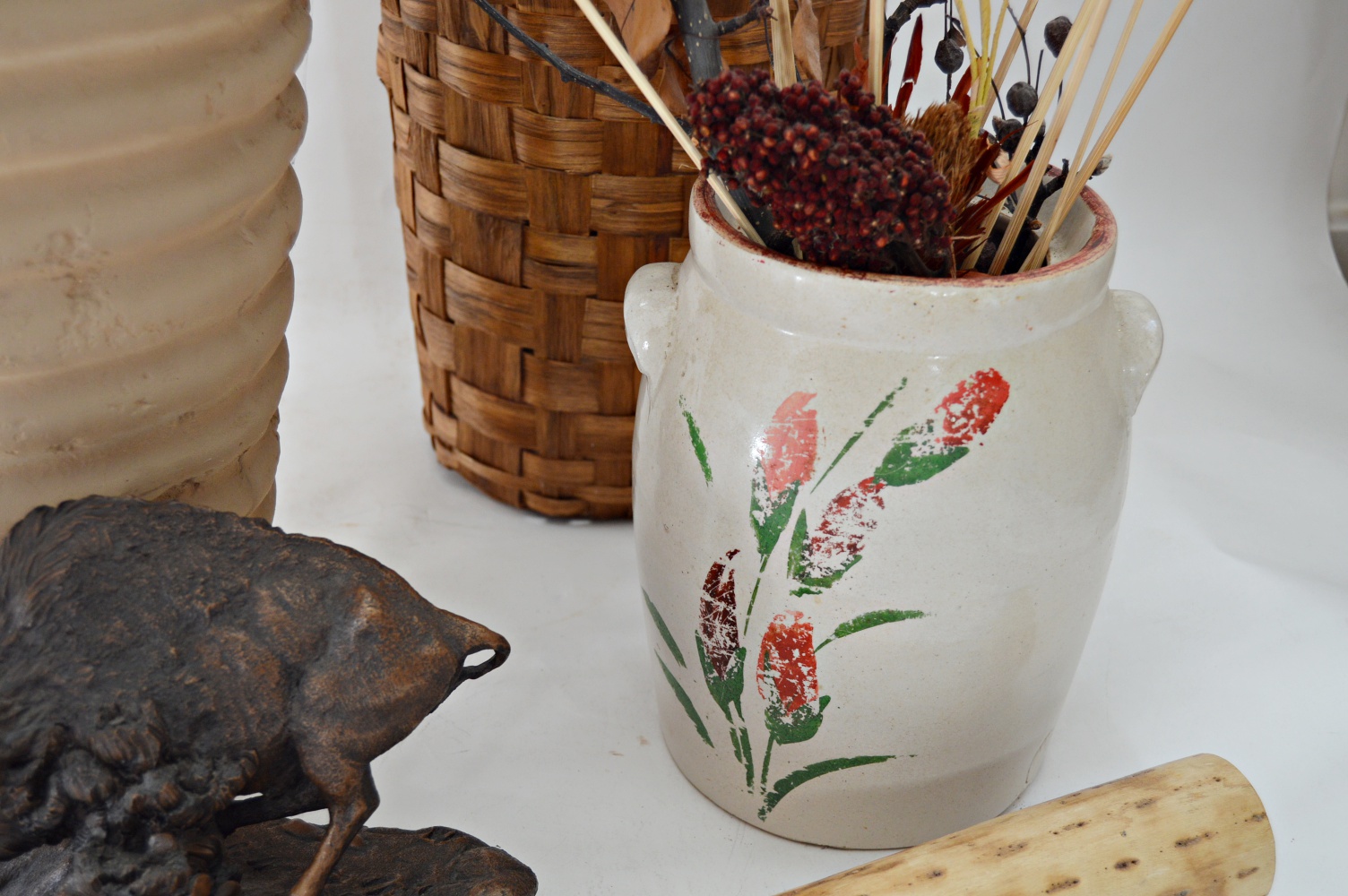 Pottery, Bison Figurine and Decor