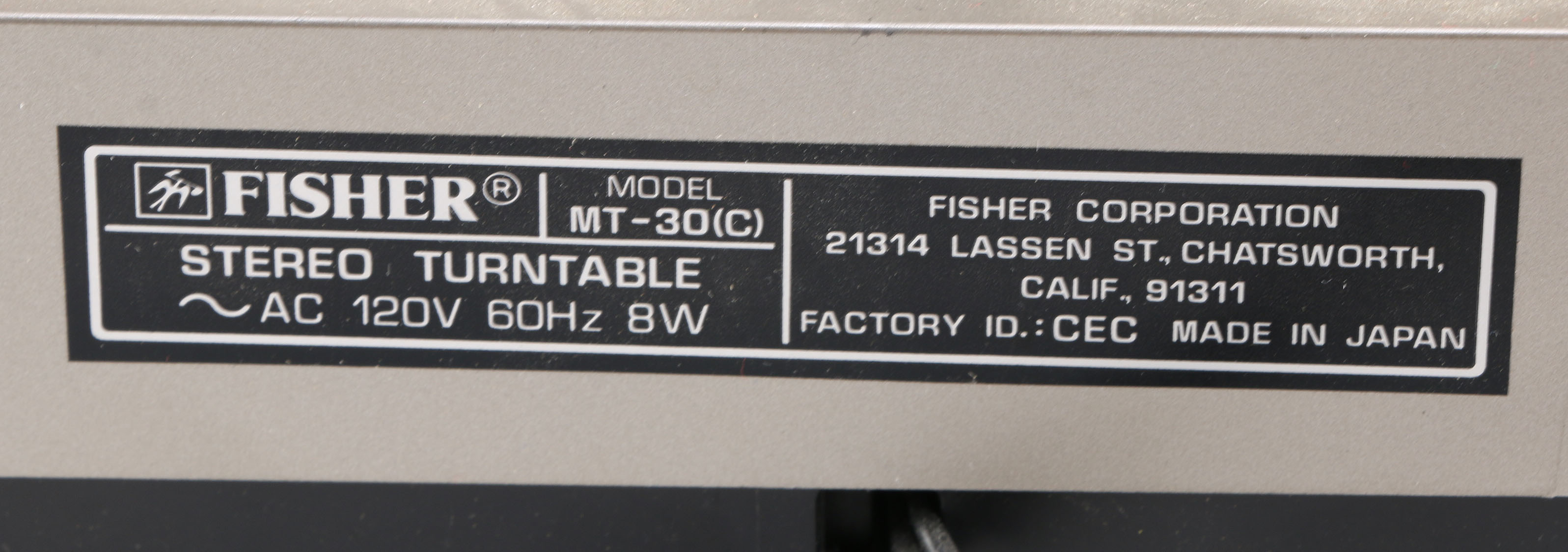 Fisher Studio Standard MT 30 Turntable