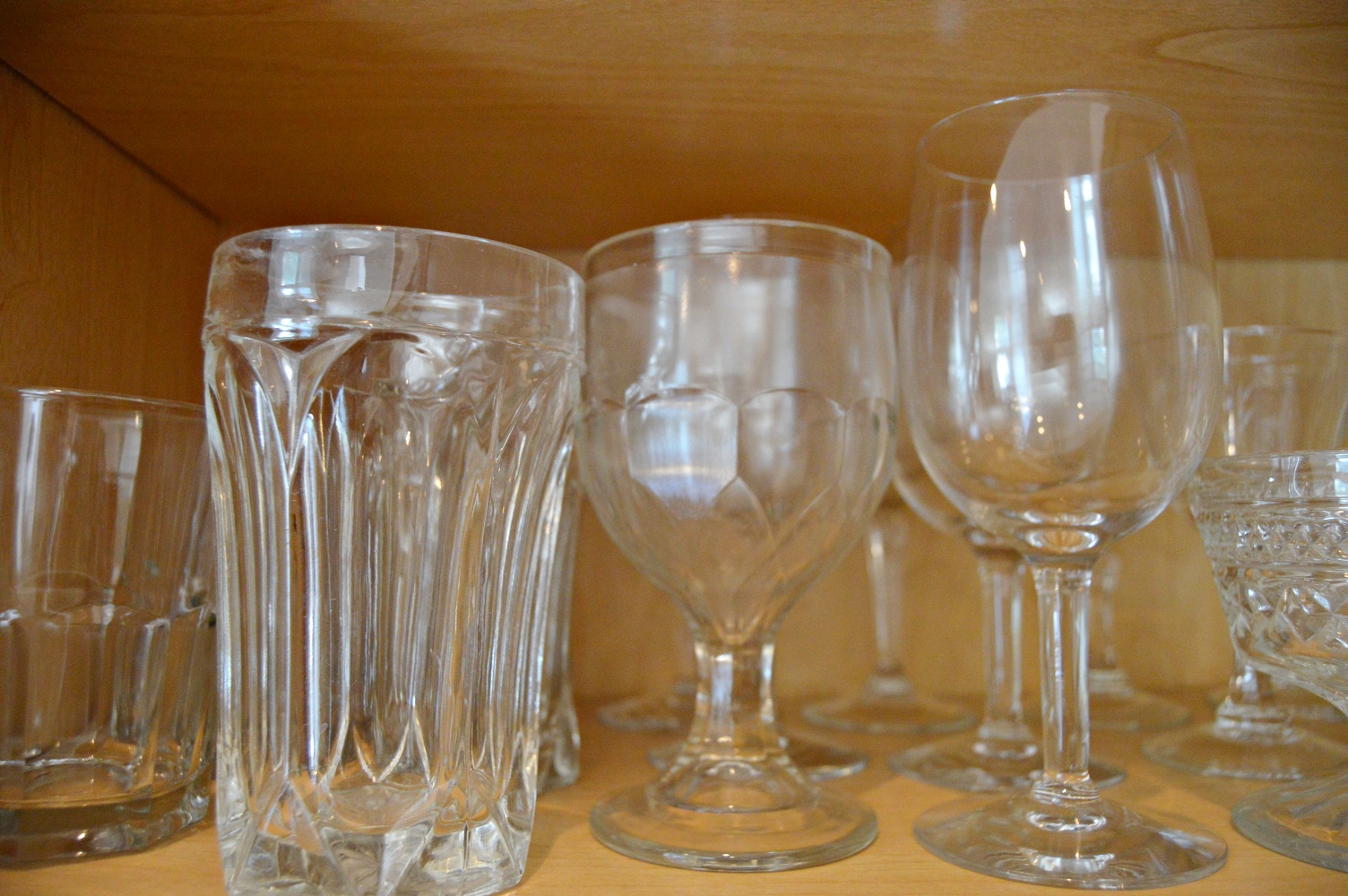 Three Shelves of Glassware